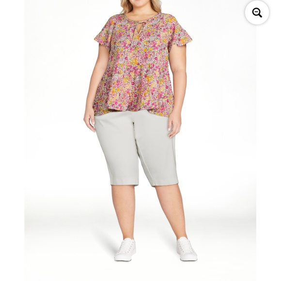 Just My Size Women’s white Pull On Stretch 2 Pocket Capri Pants 2X (18W-… - Picture 7 of 8